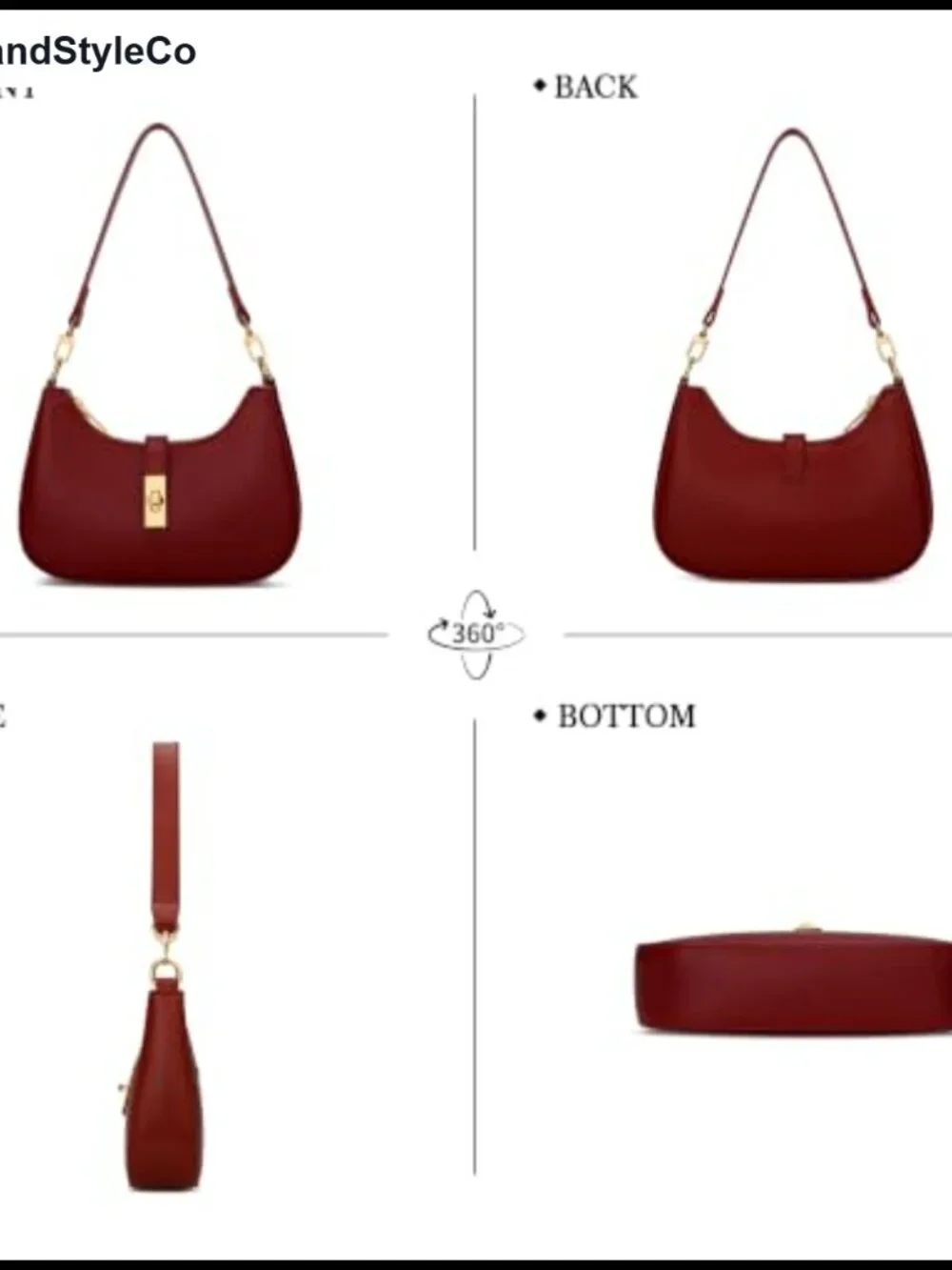 Shoulder Bag Women Cute Hobo Vegan Leather Handbag